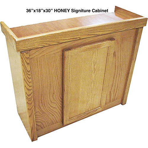 RJ ENTERPRISES Oak Signature 36″X18″ Walnut 30″ Tall Aquarium Stand fits65 Gal & Oak Signature 36″X18″ Walnut 7″ Tall Canopy fits65 Gal(Tank NOT Included)