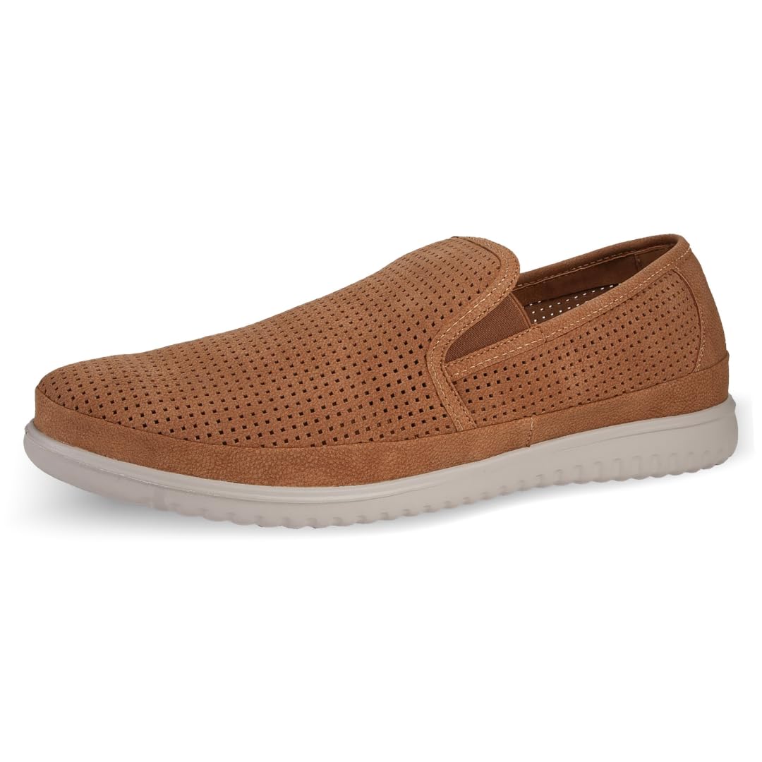 Deer Stags Men’s Montauk SUPRO Inside SUPRO Radical Rebound Comfort Slip On Woven Summer Loafer Lightweight Airy for Business, Casual, Vacation – Tan – 11.5 Medium