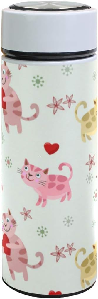 Amazon 水筒 500ml 可愛い猫 恋人 真空断熱ケータイマグ おしゃれ 保冷保温 魔法瓶 サーモス 可愛い マグボトル 軽量 オフィス 通勤 通学 水筒 マグボトル オンライン通販