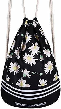 Mery Wa Unisex Rucksack Flowers Print Drawstring Backpack Daypacks 17x14 inches