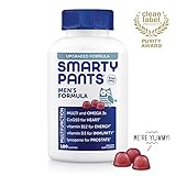 SmartyPants Men's Formula Daily Gummy Vitamins: Gluten Free, Multivitamin & Omega 3 Fish Oil (DHA/EPA), Methyl B12, Vitamin D3, Vitamin B6, 180 Count (30 Day Supply) - Packaging May Vary