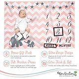 Baby Monthly Milestone Blanket for Girls | Perfect Baby Shower Gifts | 100% Quality Soft Fleece Baby Blanket | Large Personalized Elephant Background Newborn Photography Props | (Pink)