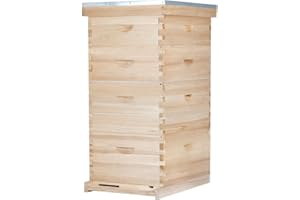 BEEINN Bee Hive Boxes 10 Frame Langstroth Beehive,Complete Beehive Kit Includes 2 Deep Brood Bee Hives Box, 2 Medium Super Bee Box with Beehive Frames and Foundation