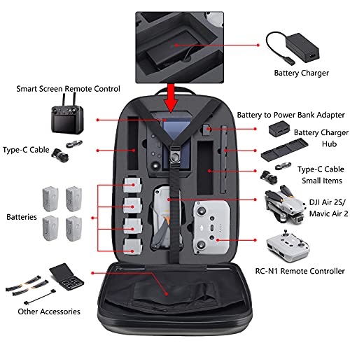 Hard Backpack Case for DJI Air 2S Mavic Air 2 Fly More Combo Drone