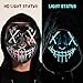 Ylovetoys Halloween Mask LED Light Up Purge Mask for Festival Novelty and Creepy Cosplay Costume with 3 Modes Blue
