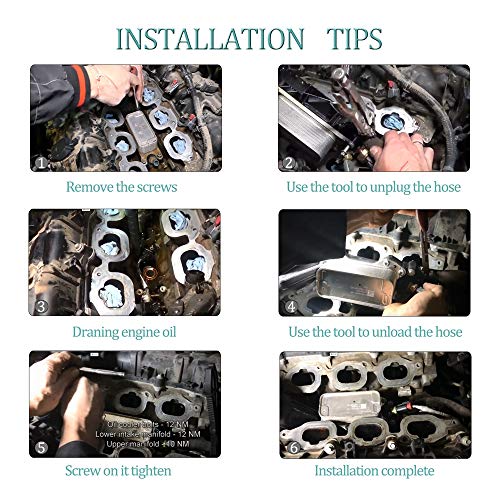 Engine Oil Cooler With Oil Filter Housing Adapter Gaskets Sensor