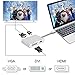 Weton USB Type C to HDMI Adapter, USB C 3.1 to HDMI VGA DVI USB 3.0 Multi Video HUB Converter (Silver)
