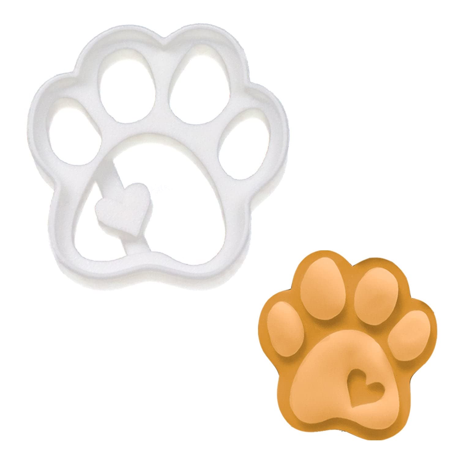BAKERLOGY Cute Paw Cookie Cutter - Small - Detailed Biscuit Cutter Design for Baking and Crafts, Ideal on Fondant, Dough, Clay