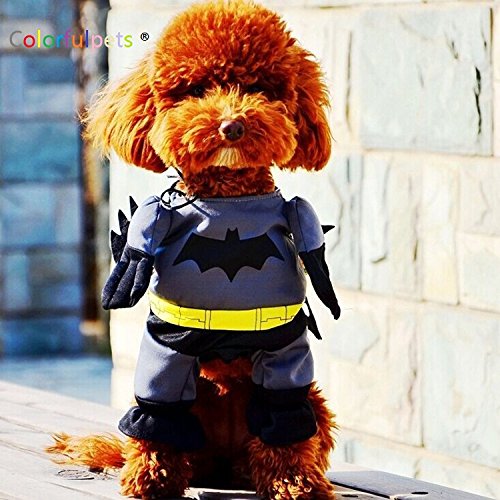 Batman Pet Costume with Cloak Halloween Dog Apparel Pet Clothes