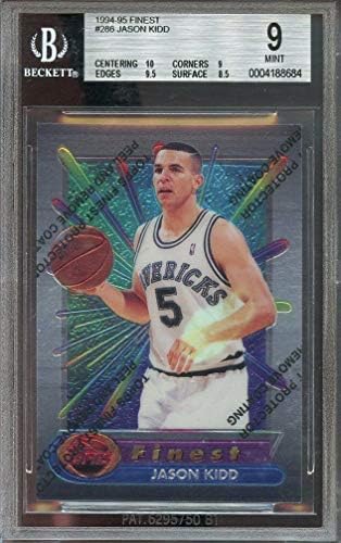 1994-95 finest w/peel #286 JASON KIDD mavericks rookie card BGS 9 (10 9 9.5 8.5) Graded Card