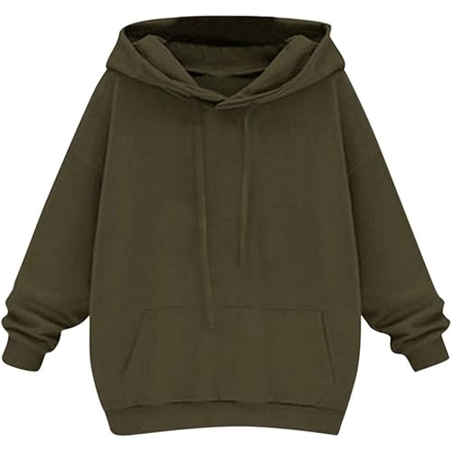 KYLEON Womens Long Sleeve Casual Hoodies Basic Solid Pullover Hooded Sweatshirts Loose Sweaters Jumpers Blouse Tops Shirts