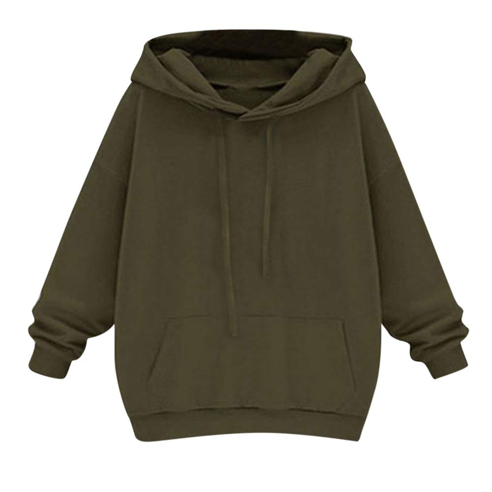 KYLEON Womens Long Sleeve Casual Hoodies Basic Solid Pullover Hooded Sweatshirts Loose Sweaters Jumpers Blouse Tops Shirts