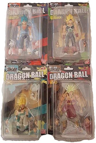 Dragon Ball Shodo Bandai Shokugan Shodo 4 Action Figures (Vegetto SSGSS, SS Broly, SS Gotenks, SS Barduck)