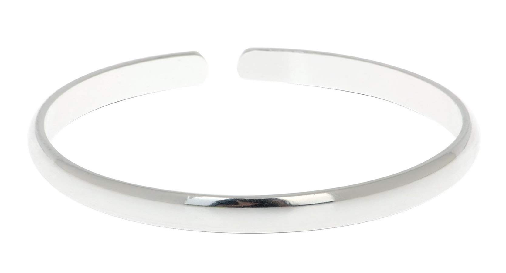 Treasure Bay Classic solid 925 Sterling Silver Bangle Bracelet for Men and Women, Womens Mens Plain Silver Bangle