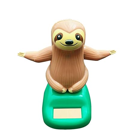 Solar Wackelfigur Auto Wackelfunktion Verzierungen Wackelkopf Auto Innendekoration Schaf Faultier Auto Ornamente, 1 Stück