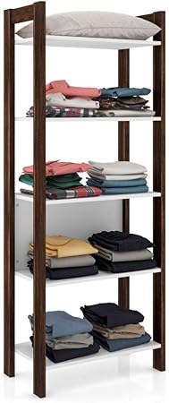 Guarda-Roupa Closet Modulado Belga Branco Nogal