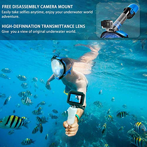 image for CYOUH Full Face Snorkel Mask, Foldable Snorkeling Mask with Detachable