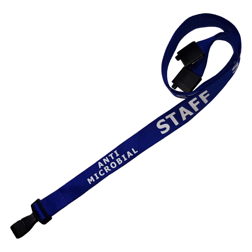 Blue Staff Lanyards, Antimicrobial - Pack of 25