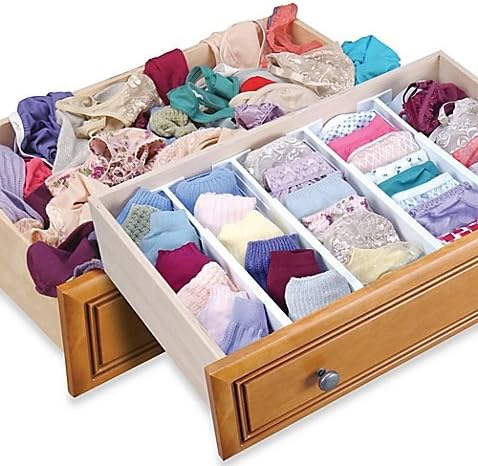 Amazon Com Expandable Spring Loaded Drawer Dividers Set Of 2