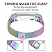 POY For Fitbit Alta Bands/For Fitbit Alta HR Bands, Stainless Steel Milanese Loop Metal Replacement Bracelet Strap with Unique Magnet Lock for Fitbit Alta/Fitbit Alta HR, Large Colorful