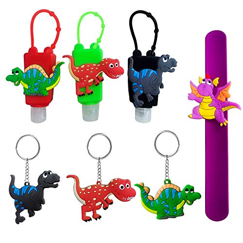 kids hand sanitizer holder with funnel, matching keychains and bracelet