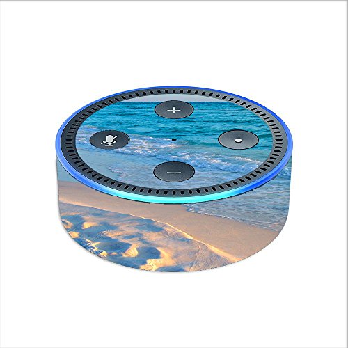 Skin-Decal-Vinyl-Wrap-for-Amazon-Echo-Dot-2-2nd-generation-Beach-white-sands-blue-water