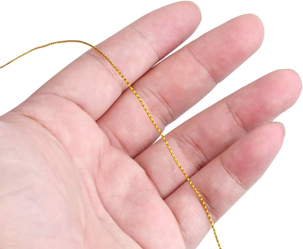 jijAcraft 100M Gold Twine String: 1mm Metallic Thread with Coil, Gold Metallic Cord String for Christmas Jewelry Making - Image 5