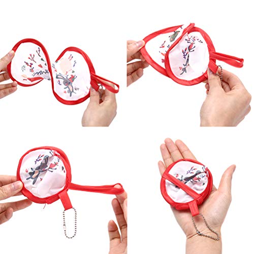MeiMeiDa 10 PCS Foldable Round Fan Cute Handheld Round Fold Fans, Pocket Folding Fans Hand Fan for Party as Dec or Goody Bags Fillers and Generate a Breeze for Yourself in Summer, Color Random