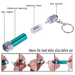 Antner 18pcs Mini Flashlights Keychain 5 Bulbs LED