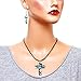 Falari Green Abalone Shell Necklace Earring Set (Cross) S0106