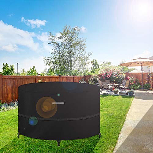 Dokon Abdeckung für Gartenmöbel Wasserdicht Winterfest 420D Oxford Gewebe Winddicht Anti-UV Abdeckplane Loungemöbel Möbelsets Sitzgruppe Gartentisch Schutzhülle Rund - Ø128x71cm – Bild 2