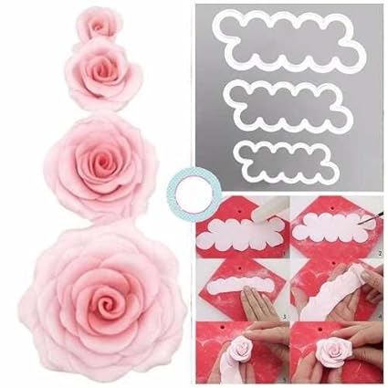 Pindia Set Of 3 Cake Decorating Gumpaste Sugar Craft Easiest Rose Ever Cutter Fondant Cookie