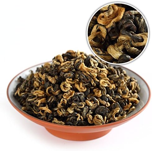 GOARTEA 100g / 3.5oz Supreme Yunnan Black Tea Bags - Fengqing Dian Hong Dianhong Loose Leaf Snail Shape Chinese Tea