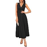 Newshows Womens 2025 Formal Evening Gowns Maxi Dress Cocktail Party V Neck Sleeveless Wedding Guest Long Elegant Dress