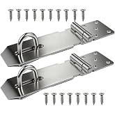 E-TING 2 Pack 5inch Door Locks Hasp Latch with Screws | Stainless Steel Brushed Finish Safety Packlock Clasp Gate Hasp Lock Latch