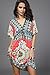 Wander Agio Womens Lace Short Sleeves Princess Dress Printing Beach Cover-up Red,One Size