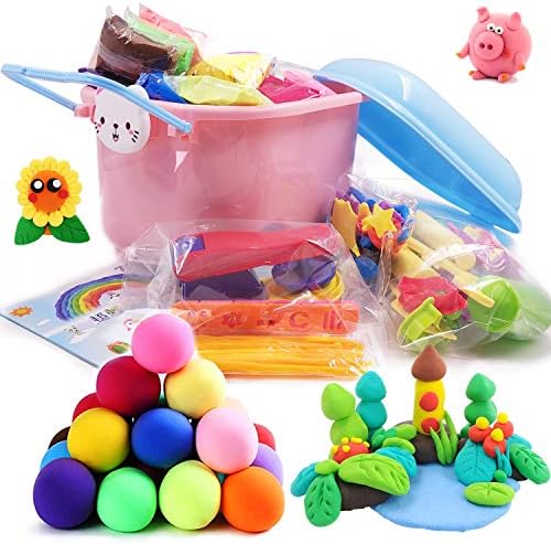 Jecimco 48色 ねんど セット お得クーポン発行中 室内遊び Diy おもちゃ 22個手作りツール付属しています 粘土遊び 男の子 自然乾燥超軽量ねんど 誕生日のプレゼントクリスマス 女の子 プレゼント