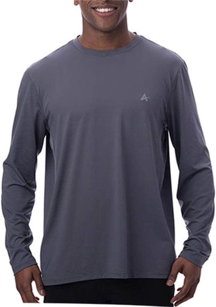 Arctic Cool Men's Crew Neck Instant Cooling Moisture Wicking Performance UPF 50+ Long Sleeve Sun Protection Shirt