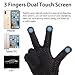 Winter Touchscreen Gloves for Men & Women 3 Fingers Dual-layer Touch Screen Warm Lined Anti-Slip Knit Texting Glove, Black, Medium