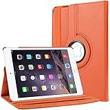 iPad Air 2 Case, EnGive 360 Degree Rotating Folio Smart PU Leather Cover Case for iPad Air 2 with Auto Wake/Sleep Function (Orange)