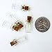 LEFV Mini Cork Top Glass Bottle Vial Charm Kit 3/4 Inch - 50pcs 0.5ml Clear Bottles with Corks & 50pcs Eye Screws - Miniature Empty Sample Jars Message Bottle Small Tiny Size