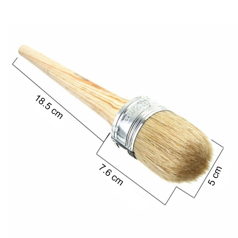 Chalk Paint Wax Brush for Painting or Waxing, Natural Bristle Round Paint Brushes, Perfect for Furniture, Stencils, Home Decor, Wood