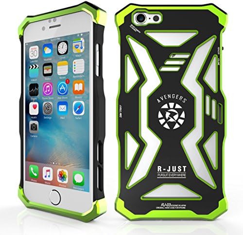 iPhone 6s Plus Case ,iPhone 6 Plus Case ,Personality Rubber with Aluminum Alloy Corner Shell Case Cover Bumper Defender for Apple iPhone 6/6S Plus 5.5 Inches Black Green