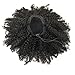 KLAIYI Fashion Natural Ponytail, African American Afro Short Kinky Curly Wrap Drawstring Ponytail Synthetic Hair Extensions with Clips