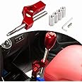 AotoKoop Manual Gear Stick Extension M12x1.25, Adjustable Height Stick Shift Knob Extension, Car Gear Shift Extension with 4 Adapter fit Most Vehicle Shifter Rod-Red