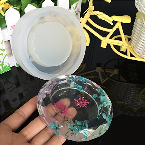 GIMITSUI Store DIY Silicone Crystal Cigarette Ashtray Round Embed Making Mold Handcraft Resin Casting Epoxy Transparent Mould Tools Home Decor (10X2.5CM)