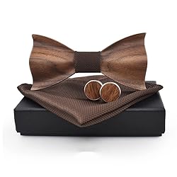 Pre-Tied Wood Bow Ties Set for Men Big Boys with