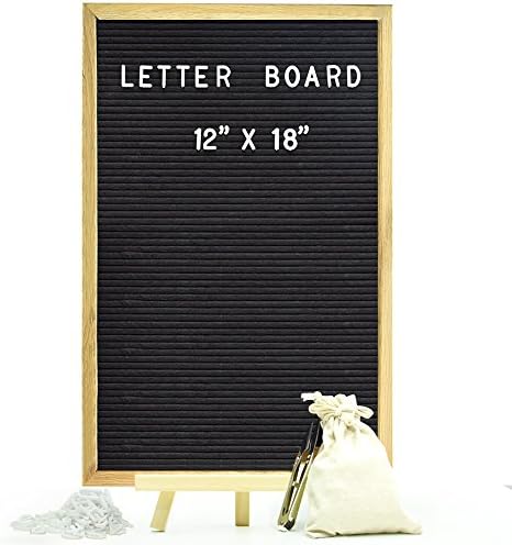 Felt Letter Board Sign Board Black Message Board with 730 Letters, Numbers, Emojis (12x18)