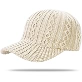 Knitted Baseball Cap for Winter, Wool-Blend Visor Beanie, Warm Outdoor Hat for Men and Women, Cold Weather Protection