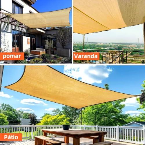 Trailabo Toldo de Lona 5x4m Reforçado, Rede de Sombra para Garagem, 90% de Bloqueio, Proteção Solar para Piscina e Jardim, Cantos Reforçados, Cobertura para Área Externa